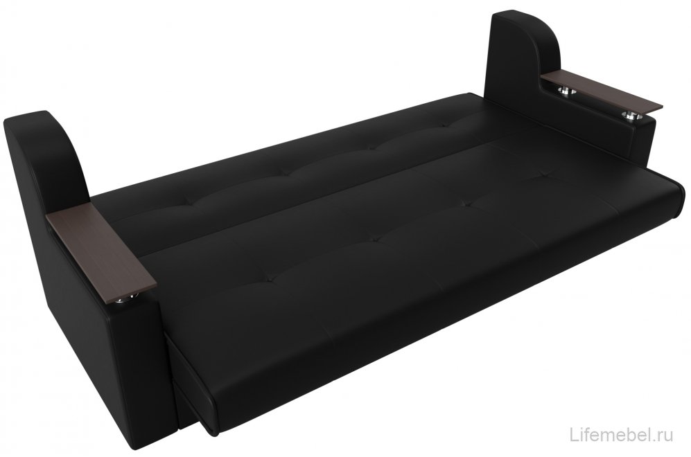 Диван Бравис черная экокожа книжка