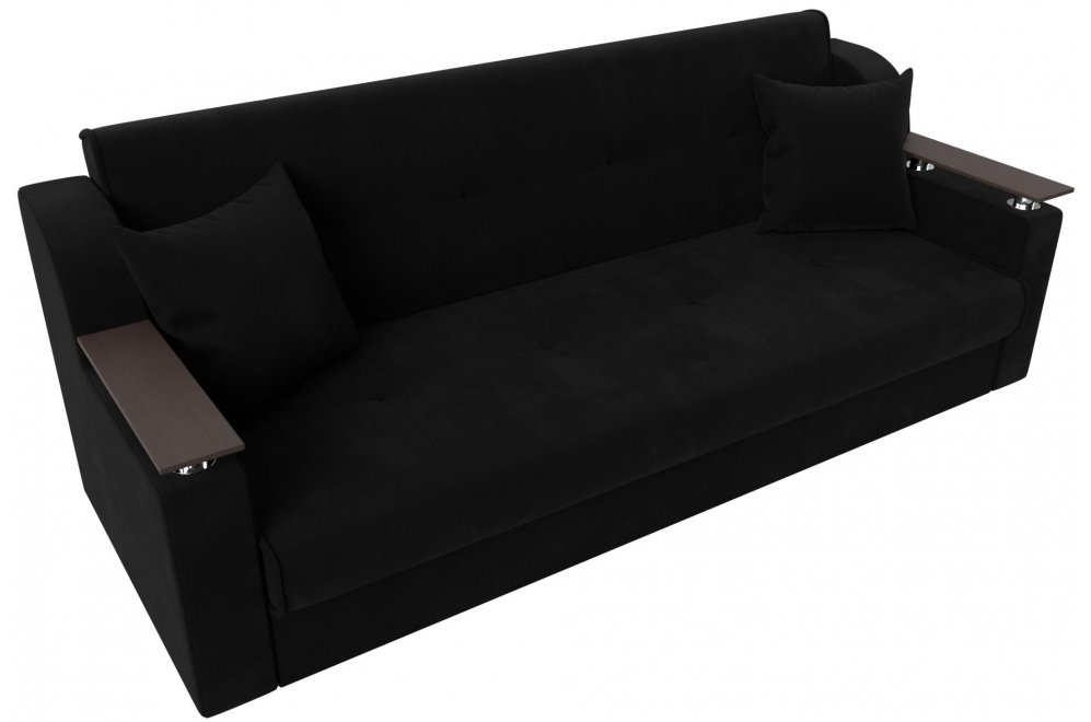 Диван Бравис черный микровельвет книжка