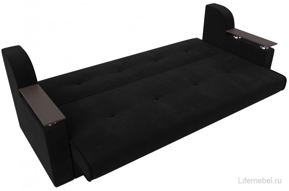 Диван Бравис черный микровельвет книжка