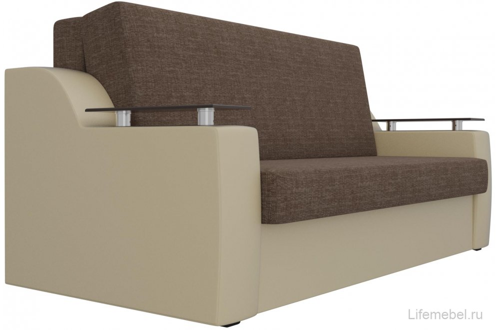 Диван Сенатор рогожка 100 коричневый / бежевый