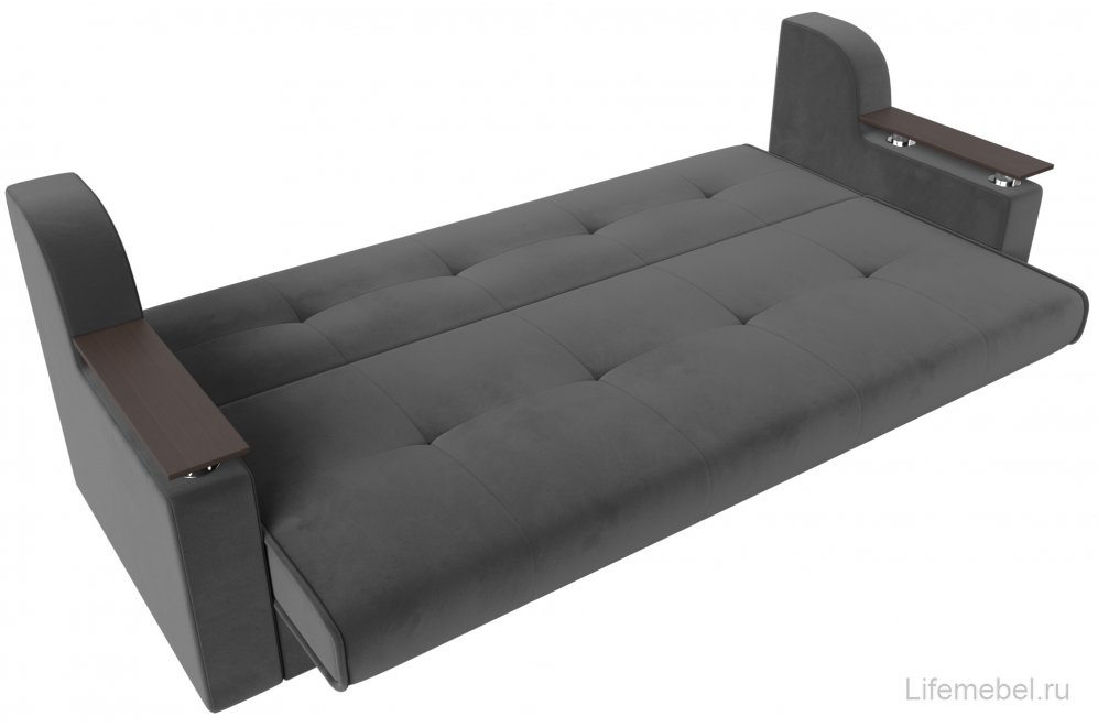 Диван Бравис серый велюр книжка