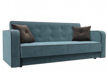 Диван Тур бирюзовый / коричневый