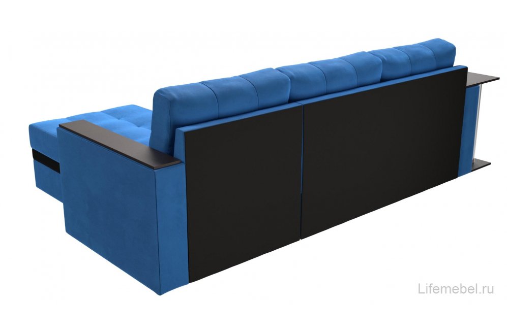 Диван угловой Атланта М правый голубой велюр