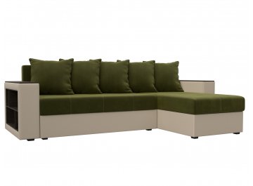 Диван угловой Дубай зеленый / бежевый