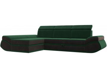 Диван угловой Форум-032 seven 626 зеленый / seven 727 коричневый