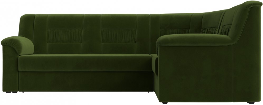 Диван угловой Карелия правый зеленый микровельвет