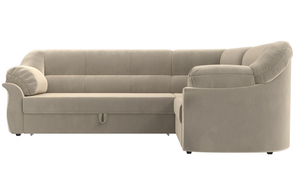 Диван угловой Эллада правый бежевый микровельвет