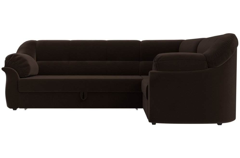 Диван угловой Эллада правый коричневый микровельвет