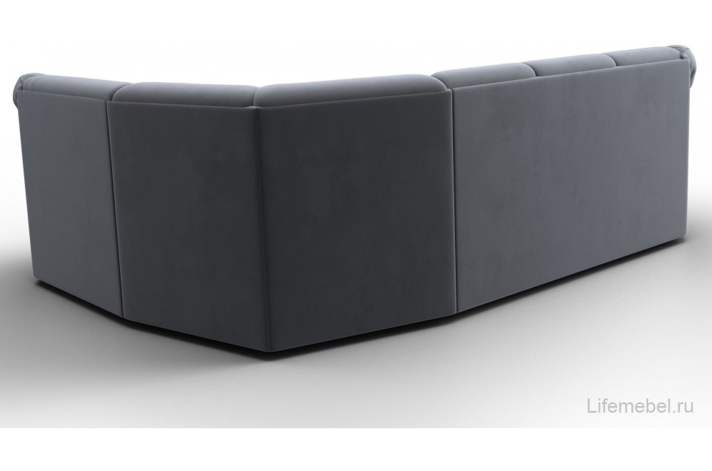 Диван угловой Эллада правый серый велюр