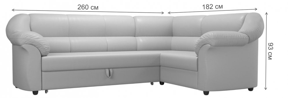 Диван угловой Карнелла правый серый велюр / черная экокожа