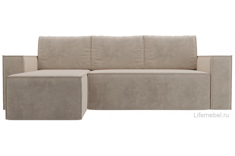 Диван угловой Нова левый велюр бежевый