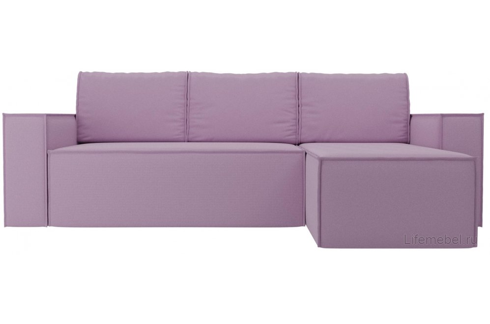 Диван угловой Куба правый микровельвет сиреневый