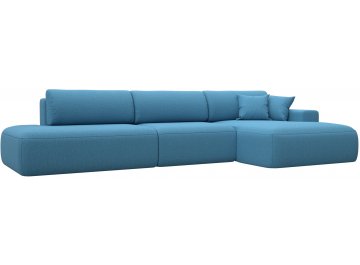 Диван угловой Лига-036 НПБ Модерн Лонг амур 10 голубой