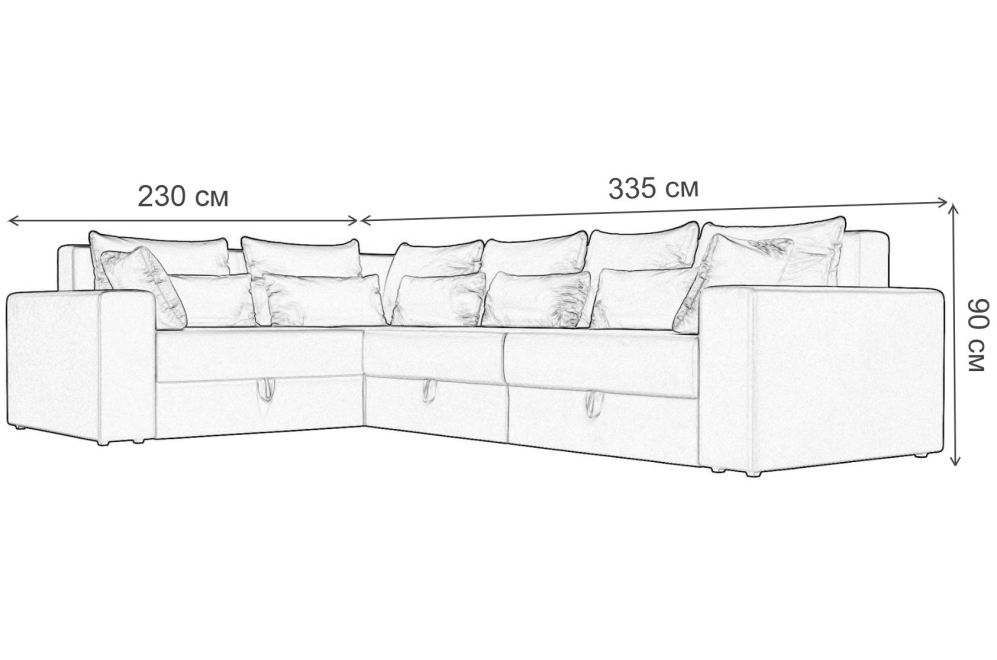 Диван угловой Тоскана Long левый велюр бежевый