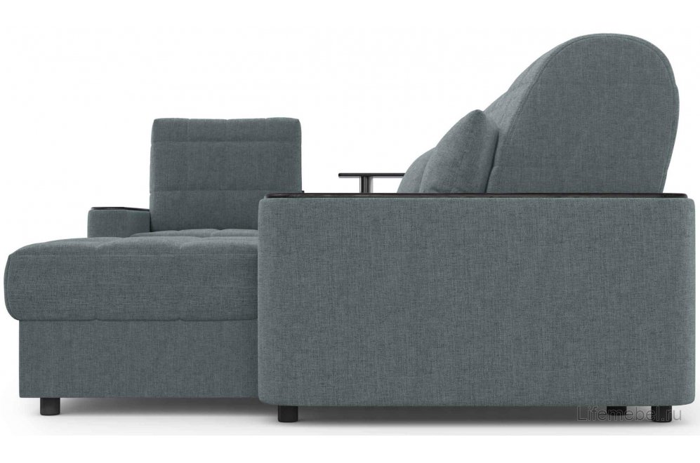 Диван угловой Moon Family 018/91Лн+Н30 Lux н+7Ян+(1)65Пн 003611 левый со спальным местом 140 велюр серый 66-102