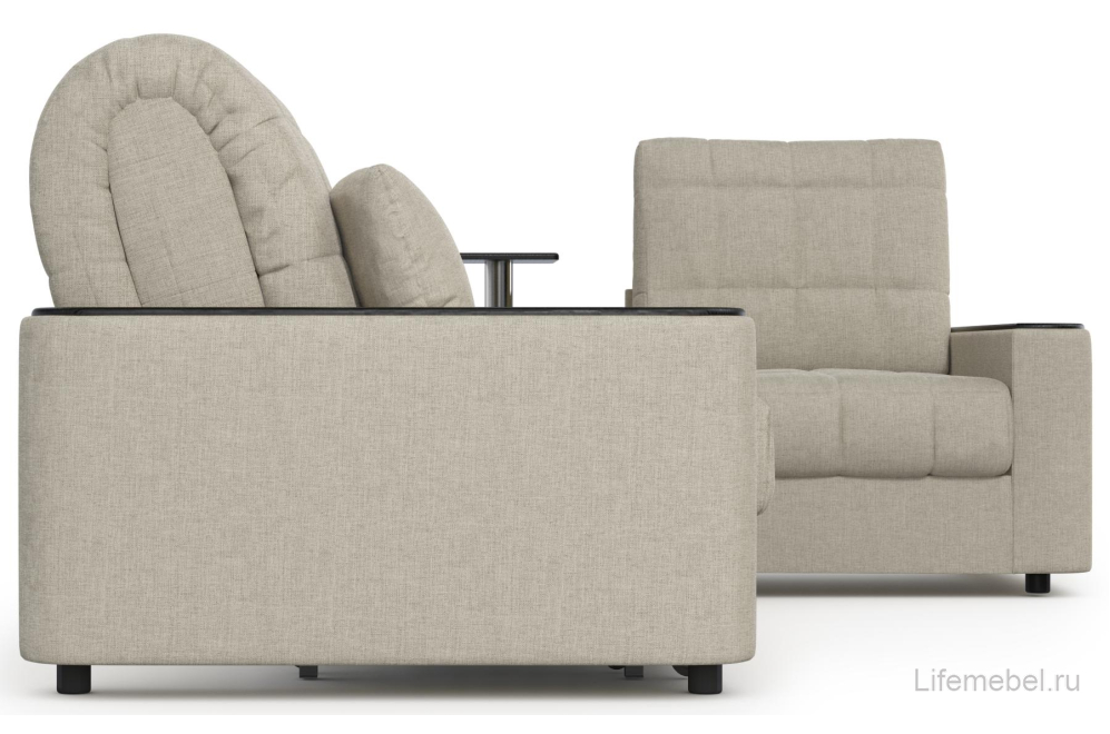 Диван угловой Moon Family 018 правый (1)65Лн+Н30С Lux v1+91Пн 004684 бежевый 66-100