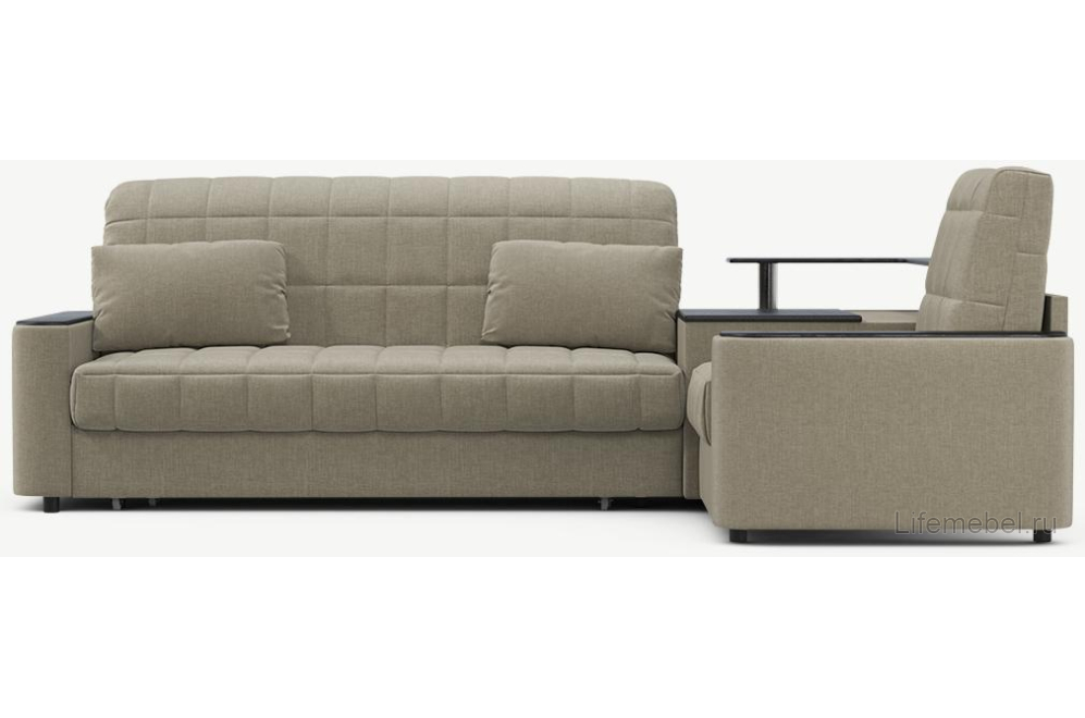Диван угловой Moon Family №018 / (1)65Лн+Н30С Lux v1+91Пн 004684 правый велюр бежевый 66-100