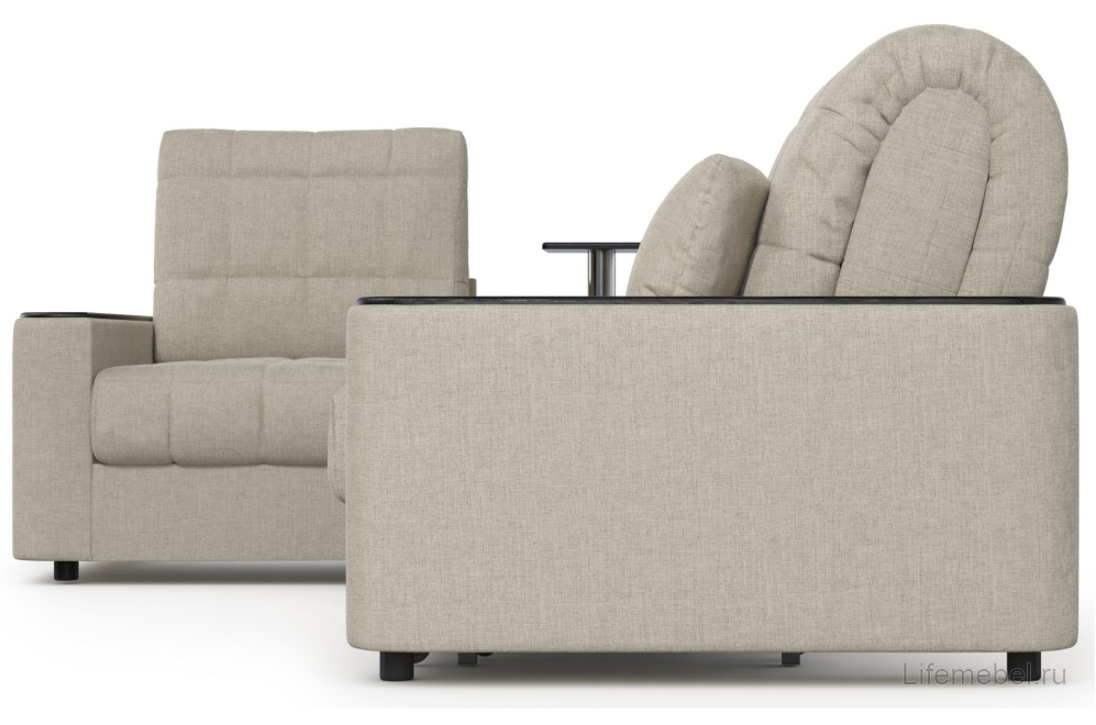 Диван угловой Moon Family №018 / 91Лн+Н30С Lux v1+(1)65Пн 004689 левый велюр бежевый 66-100