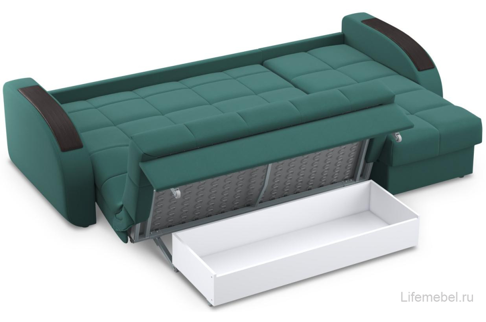 Диван угловой Moon Family 109 268 см с независимым пружинным блоком Н30С Lux v1+7Я н+(2)65 н 004805 зеленый