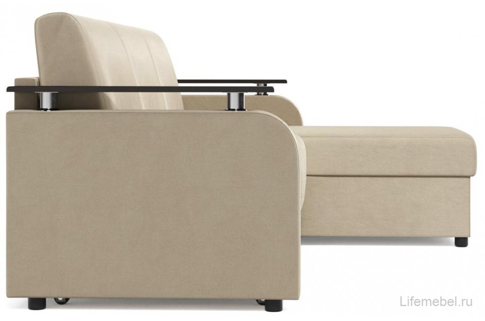 Диван угловой Moon Family 044/Д27ПЯ v1 003105 с декором велюр бежевый 74-1