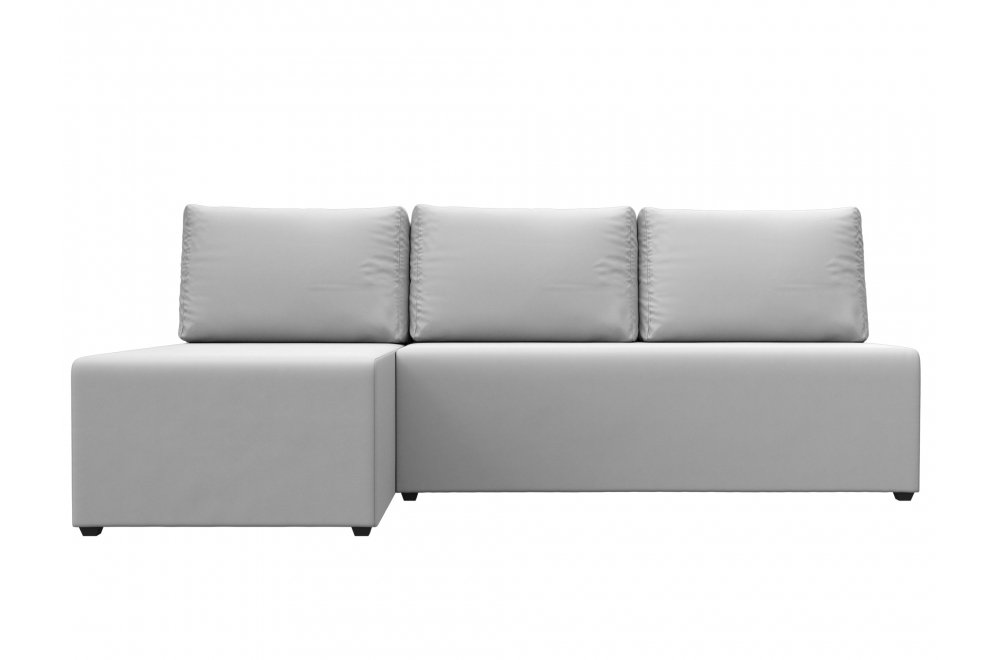 Диван угловой Поло левый белая экокожа