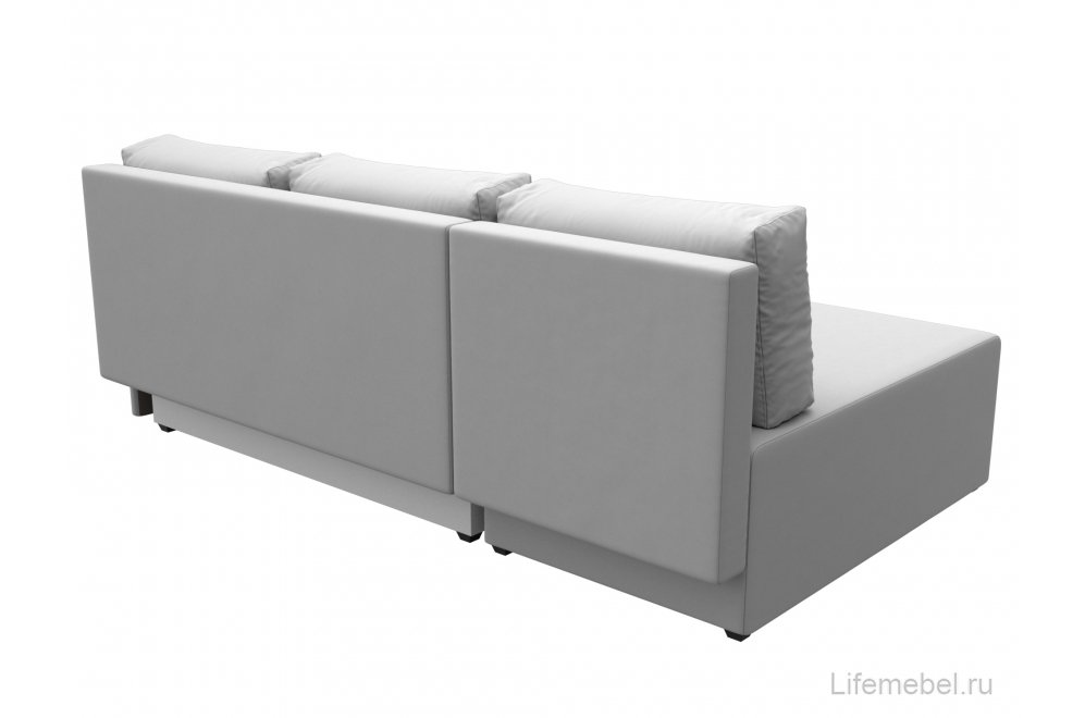 Диван угловой Поло левый белая экокожа