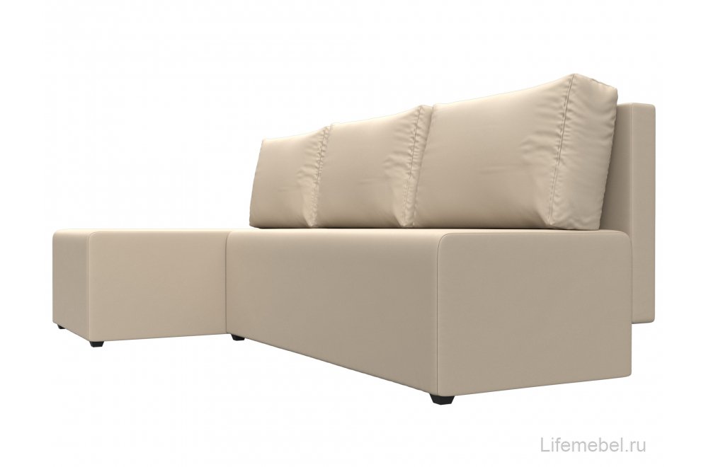 Диван угловой Поло левый бежевая экокожа