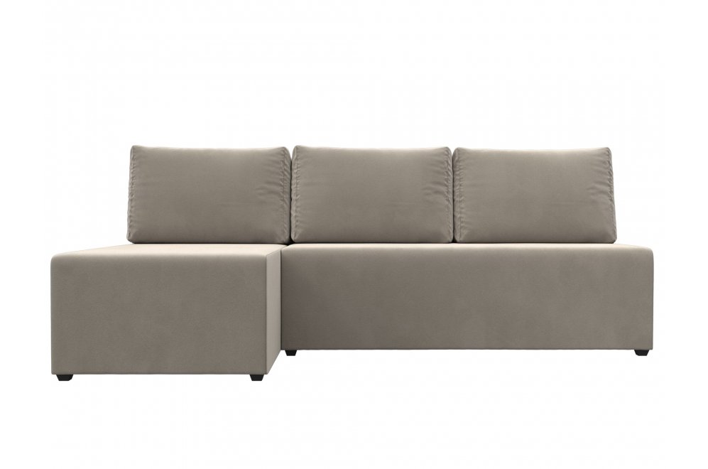 Диван угловой Поло левый бежевый микровельвет