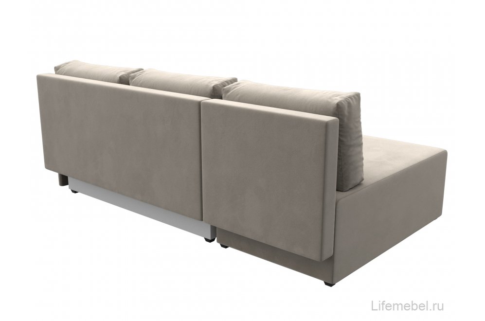 Диван угловой Поло левый бежевый микровельвет