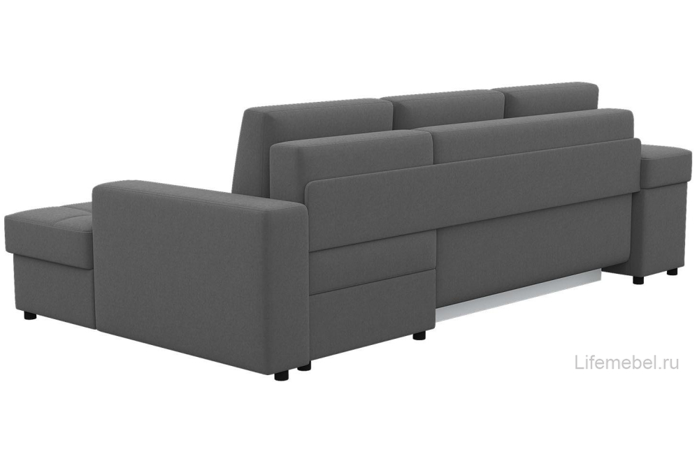 Диван угловой Риф микровелюр серый