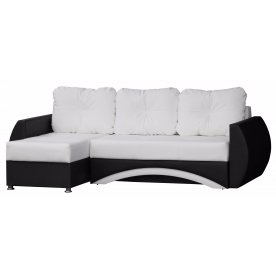 Диван угловой Сатурн левый экокожа вайт / блек