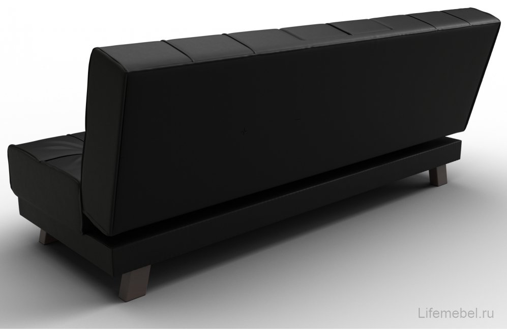 Диван Альта-Арт эко кожа черный прямой