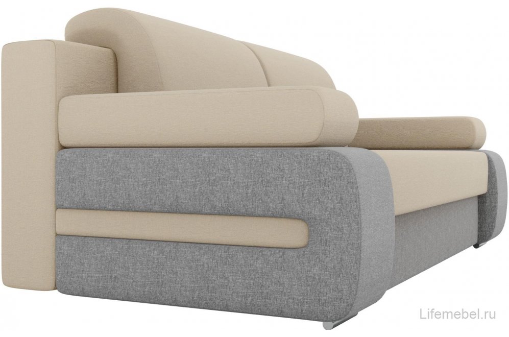 Диван Зорро прямой рогожка бежевый / серый