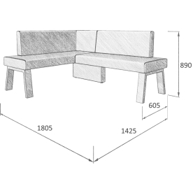 Диван Alto 140-178 L левый