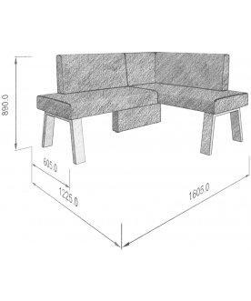 Диван Alto 158-120 R правый
