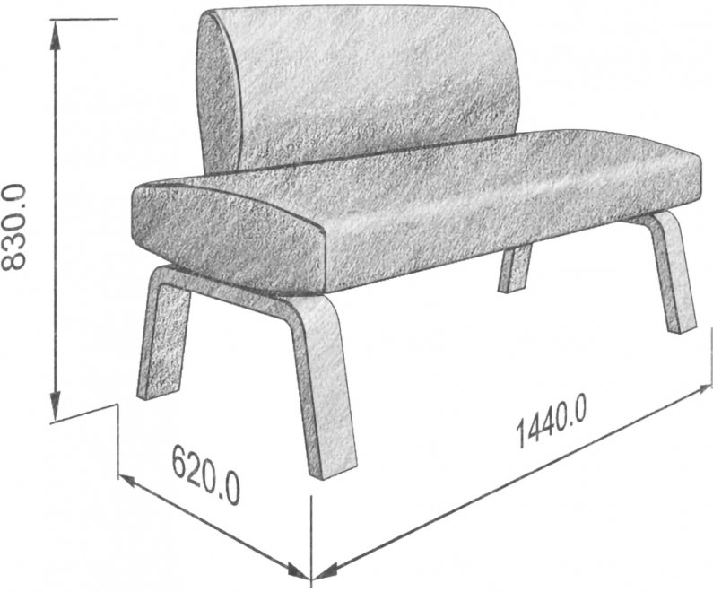 Кухонный диван Pride 140 uno / coffe 