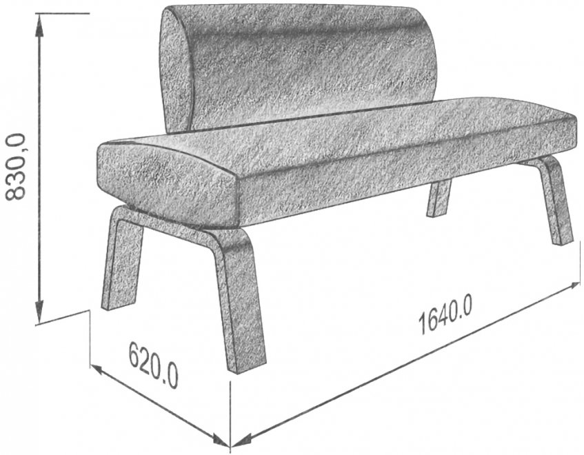 Кухонный диван Pride 160 uno / coffe