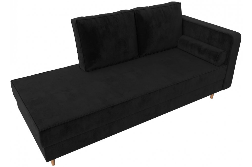 Кушетка Тайра велюр черный правый