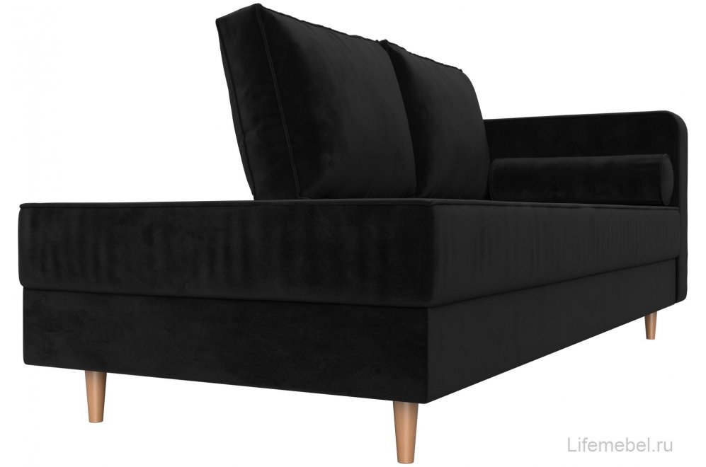 Кушетка Тайра велюр черный правый