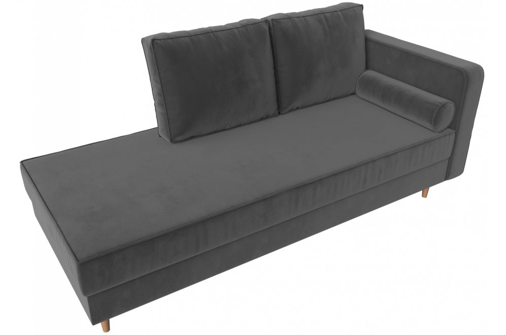 Кушетка Тайра велюр серый правый
