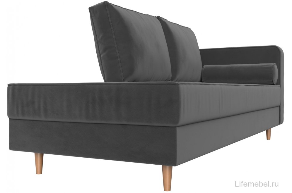 Кушетка Тайра велюр серый правый