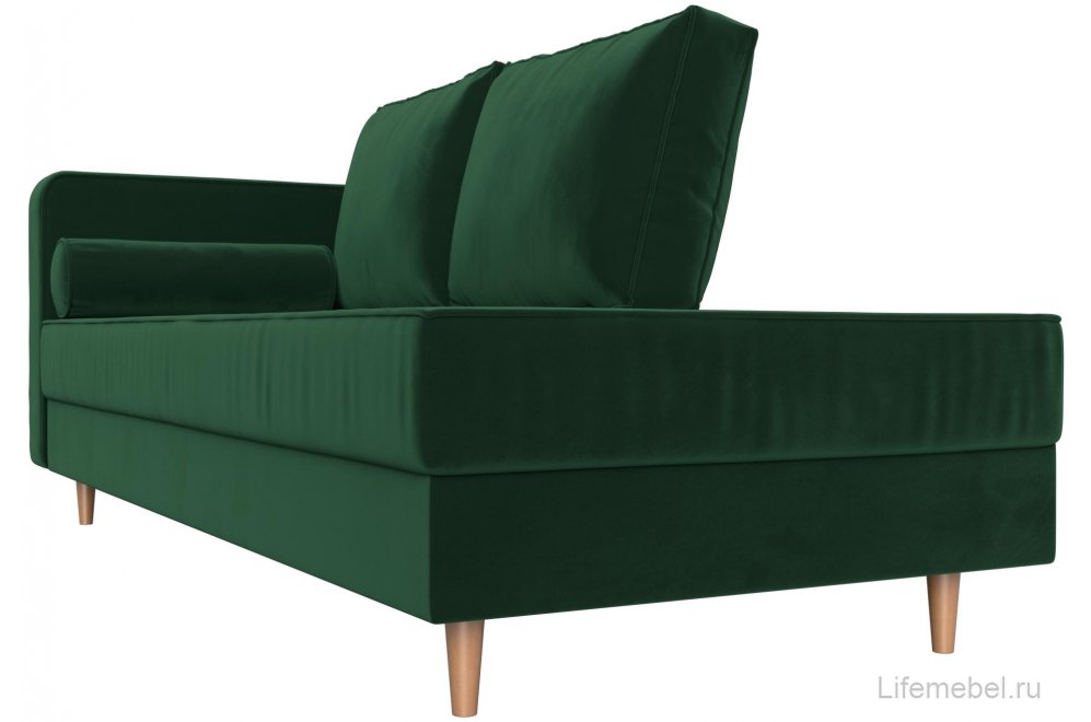 Кушетка Тайра велюр зеленый левый