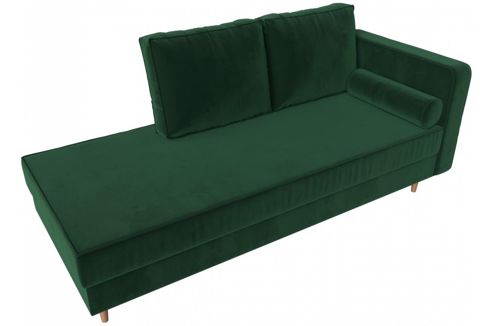 Кушетка Тайра велюр зеленый правый