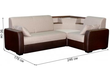 Угловой диван Вояж  вариант 1 бежевый
