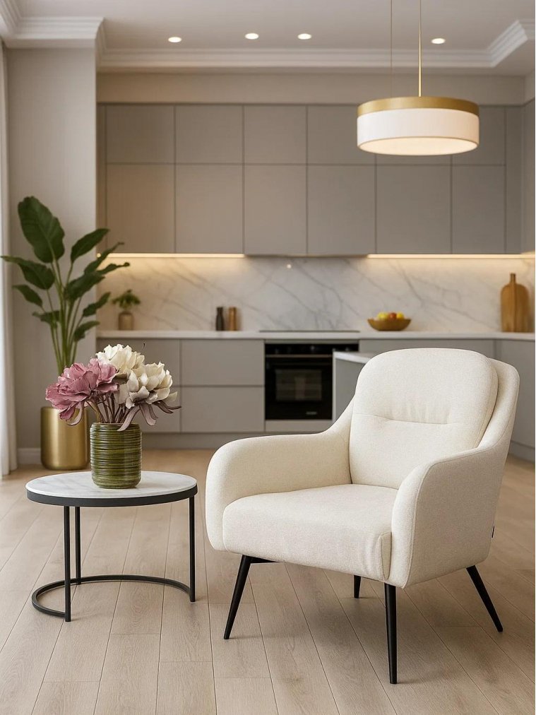 Кресло Argos 3018-01 белый шенилл / черный