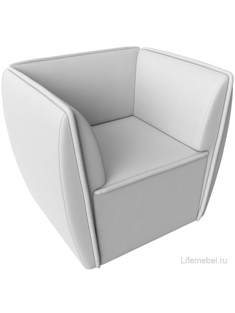 Кресло Бергамо белая экокожа