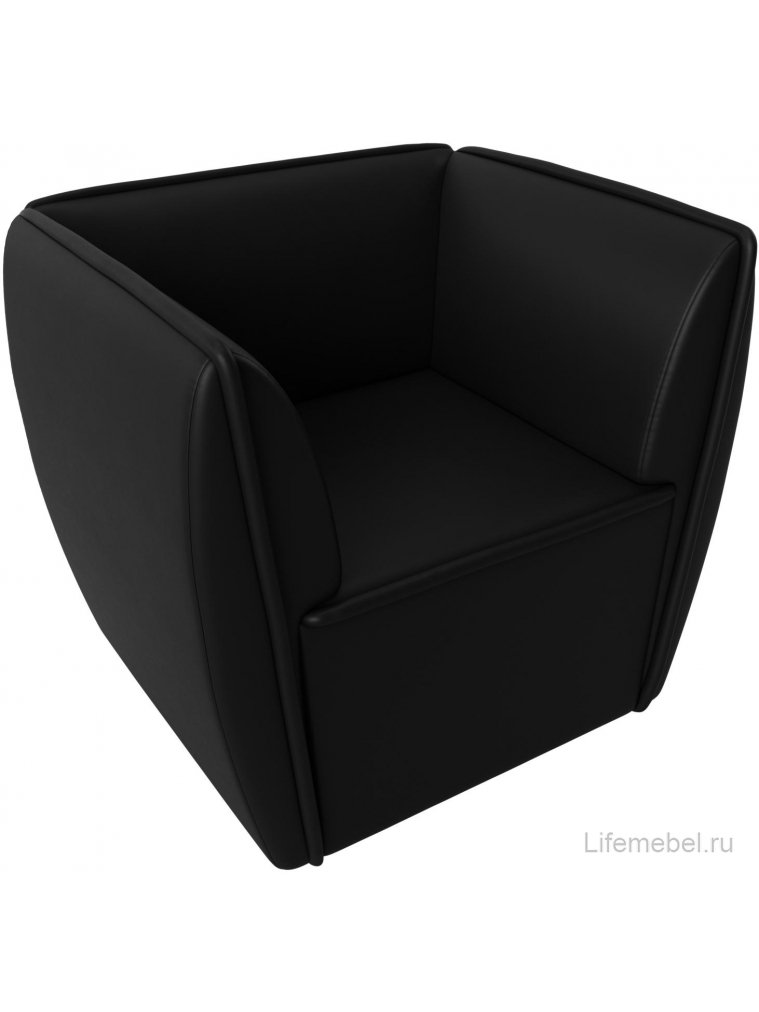 Кресло Бергамо черная экокожа