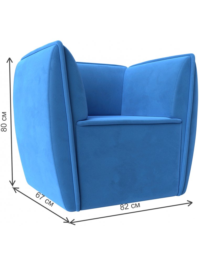 Кресло Бергамо голубой велюр