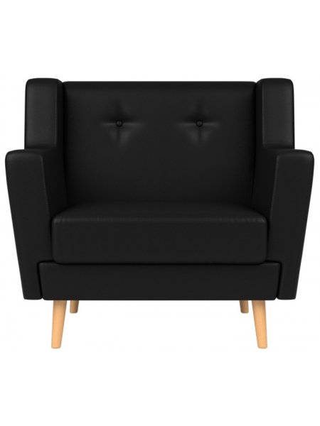 Кресло Брайтон черная экокожа