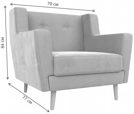 Кресло Брайтон фиолетовый микровельвет